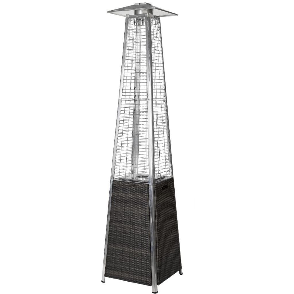 RADtec Tower Flame Series 89" Black and Grey Wicker Propane Patio Heater