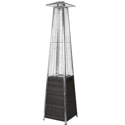 RADtec Tower Flame Series 89" Black and Grey Wicker Propane Patio Heater
