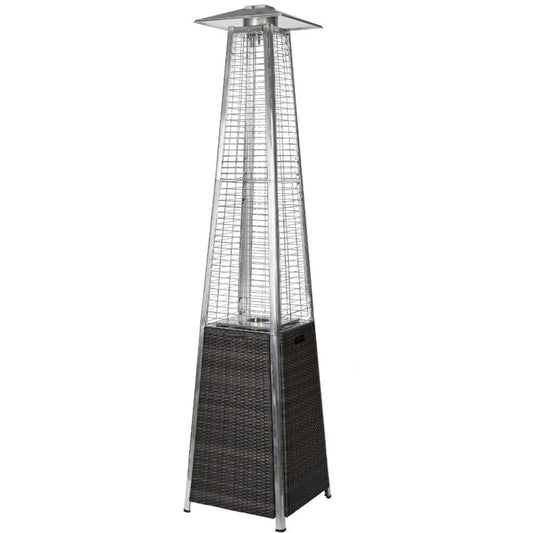 RADtec Tower Flame Series 89" Black and Grey Wicker Propane Patio Heater