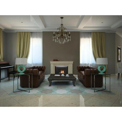 Sierra Flame by Amantii Abbot 30" Direct Vent Propane Gas Fireplace Insert With Black Porcelain Panels & Glass Media Rock Set