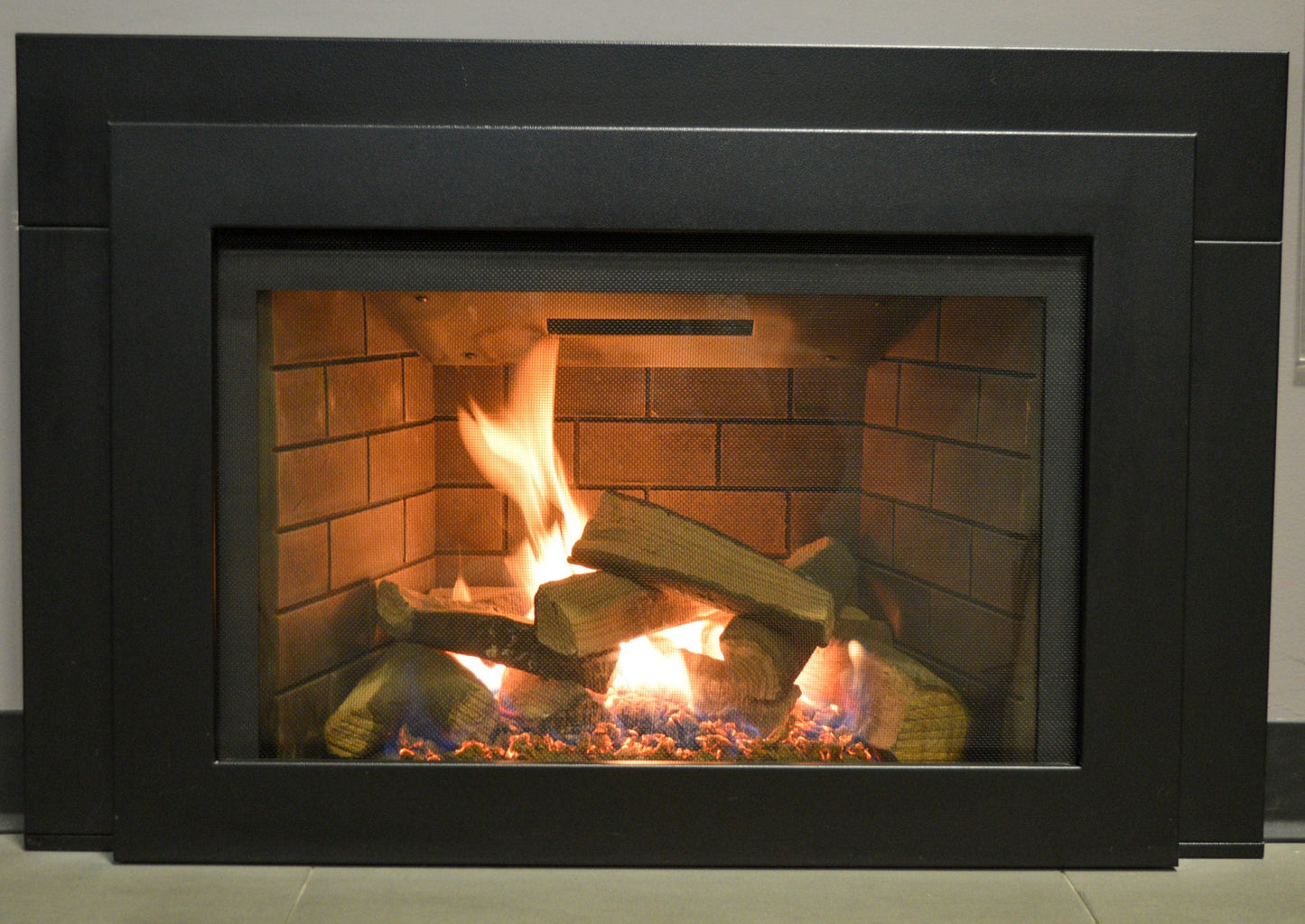 Sierra Flame by Amantii Abbot 30" Direct Vent Propane Gas Fireplace Insert With Ceramic Brick Panles & Log Set