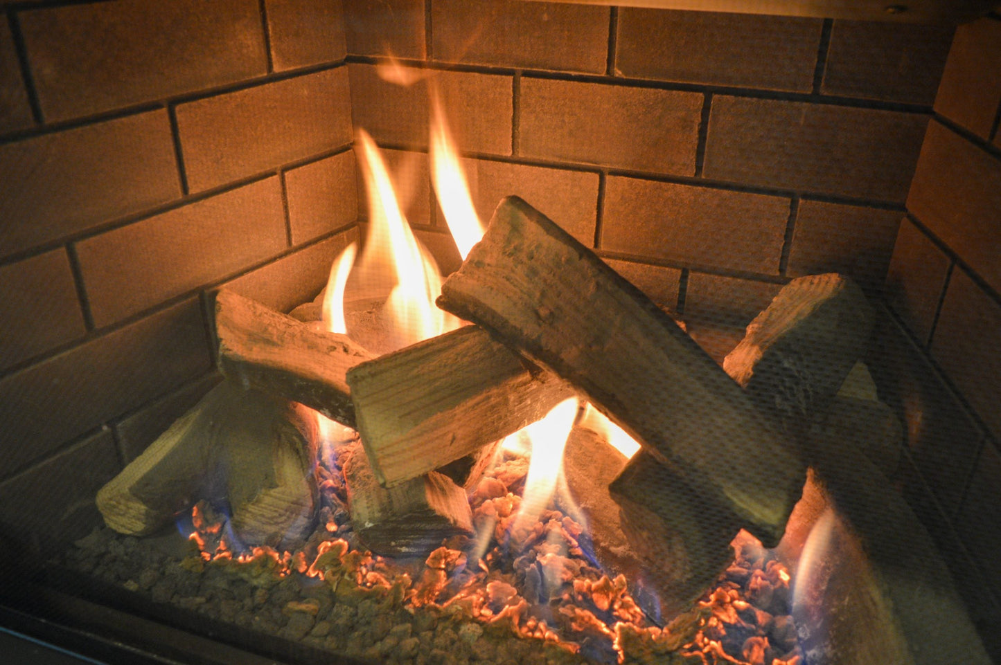 Sierra Flame by Amantii Abbot 30" Direct Vent Propane Gas Fireplace Insert With Ceramic Brick Panles & Log Set