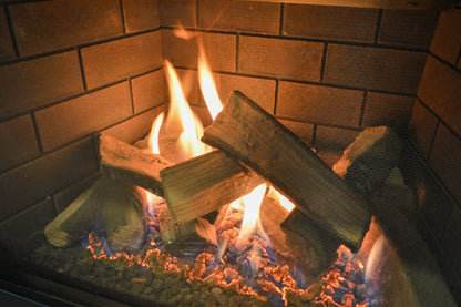 Sierra Flame by Amantii Abbot 30" Direct Vent Propane Gas Fireplace Insert With Ceramic Brick Panles & Log Set