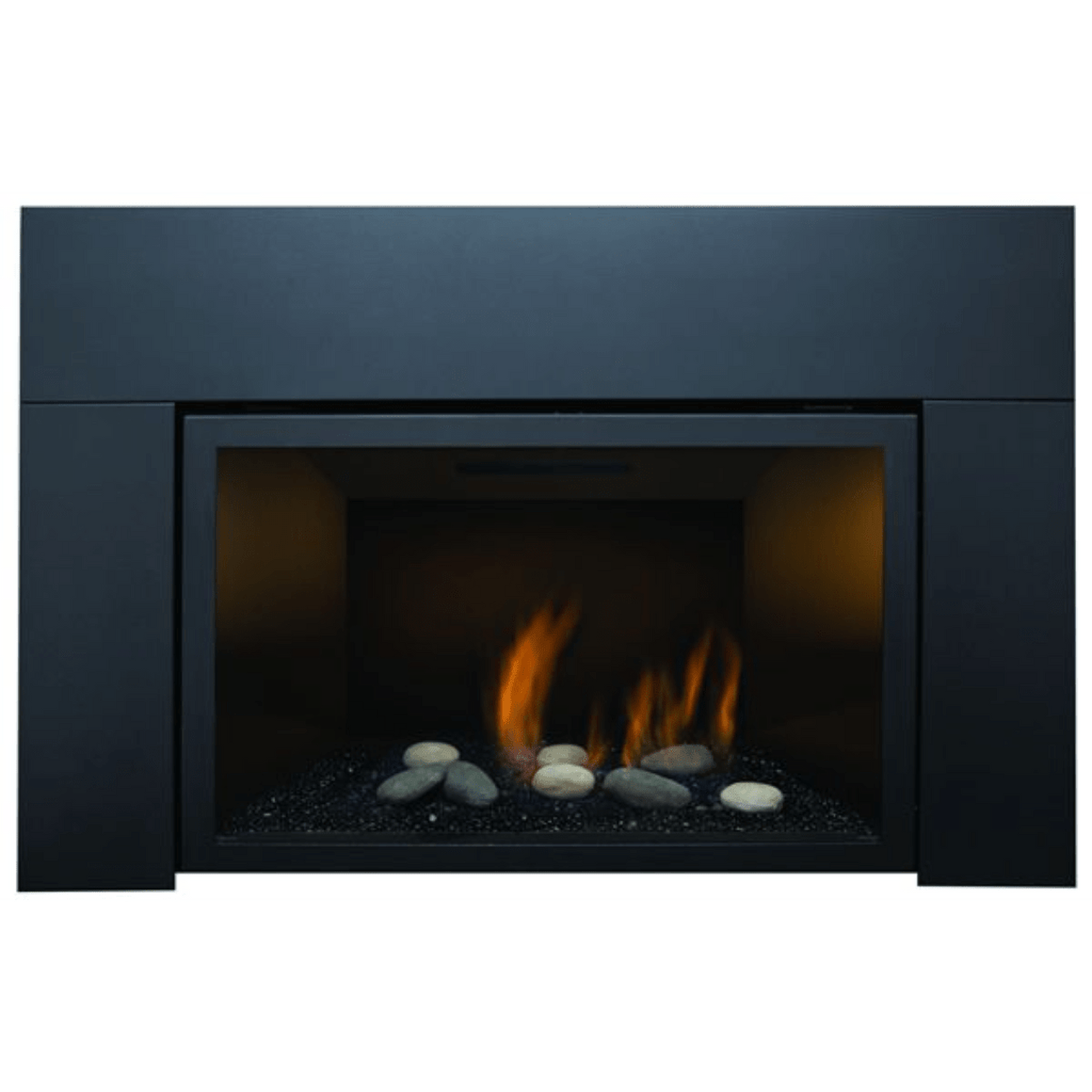 Sierra Flame by Amantii Standard Black 3-Sided Surround for Abbot Fireplace - 40" W x 26" H