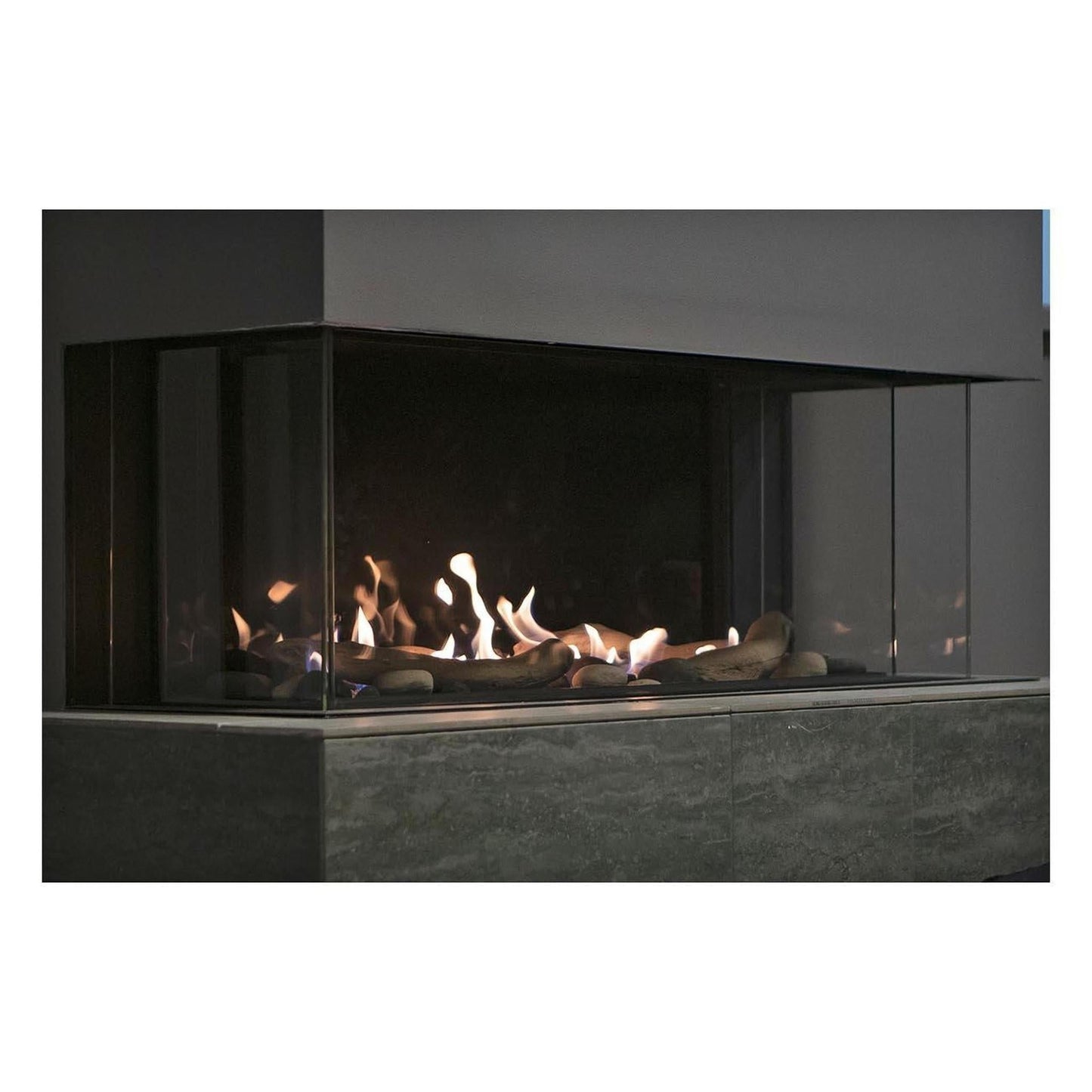 Sierra Flame by Amantii Toscana 58" Three-Sided Peninsula Direct Vent Propane Gas Fireplace