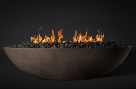 Slick Rock Concrete Oasis 60" Coal Gray Oval Propane Gas Fire Bowl With Match Lit Ignition Burner