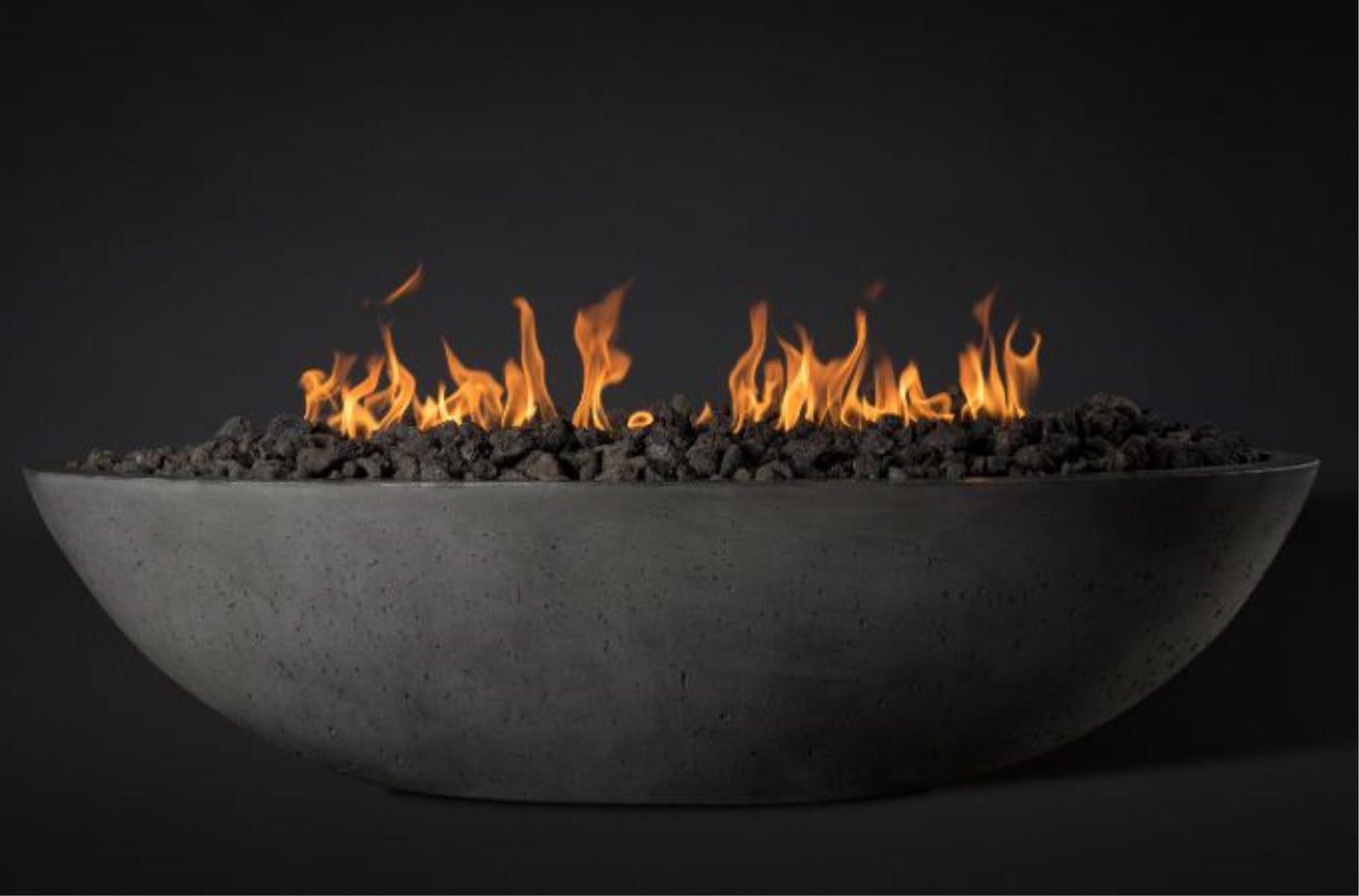Slick Rock Concrete Oasis 60" Gray Oval Propane Gas Fire Bowl With Electronic Ignition Burner