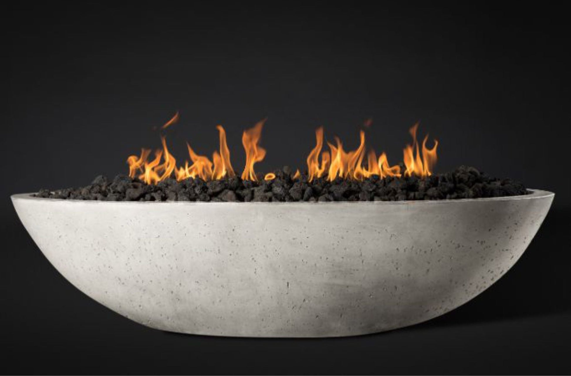 Slick Rock Concrete Oasis 60" Greatwhite Oval Propane Gas Fire Bowl With Match Lit Ignition Burner
