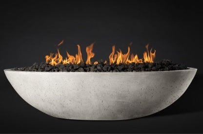 Slick Rock Concrete Oasis 60" Greatwhite Oval Propane Gas Fire Bowl With Match Lit Ignition Burner