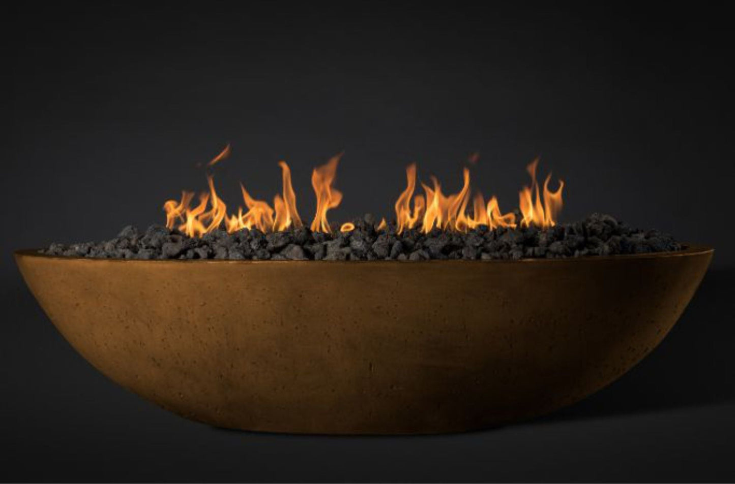 Slick Rock Concrete Oasis 60" Rustbuff Oval Natural Gas Fire Bowl With Match Lit Ignition Burner