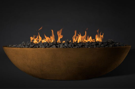 Slick Rock Concrete Oasis 60" Rustbuff Oval Propane Gas Fire Bowl With Match Lit Ignition Burner