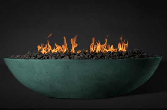 Slick Rock Concrete Oasis 60" Seafoam Oval Propane Gas Fire Bowl With Match Lit Ignition Burner