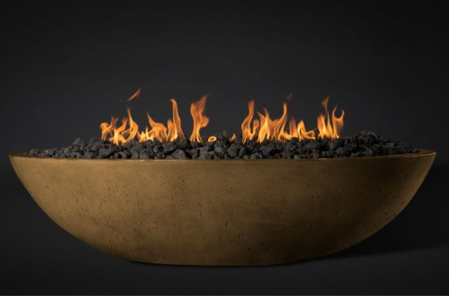 Slick Rock Concrete Oasis 60" Umber Oval Natural Gas Fire Bowl With Match Lit Ignition Burner