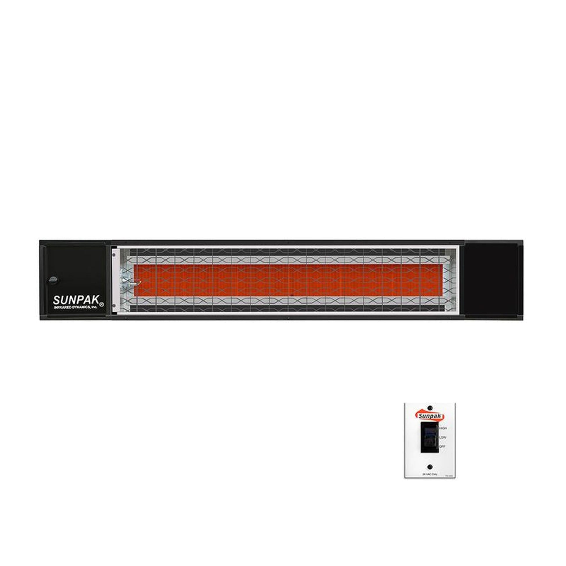 Sunpak S34 B TSH 48" Black Liquid Propane Two Stage Handwired Outdoor Infrared Heater