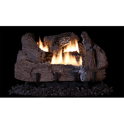 Superior Double-Flame 18"/24" Dual Yellow Vent-Free Natural Gas Log Burner With Millivolt Control