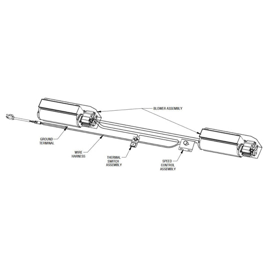 Superior FBK-LIN-B 2-Piece Variable Speed Heat Activated Blower Kit for DRL4060, DRL4072 and DRL4084 Gas Fireplaces