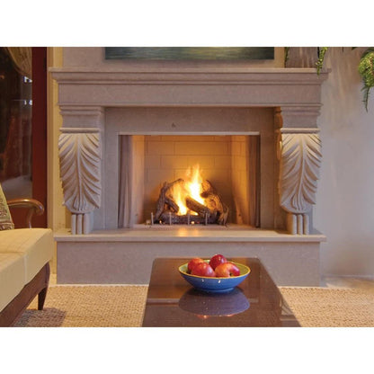 Superior VRE4342 42" Traditional Outdoor Vent-Free Natural Gas Fireplace With Electronic Ignition and White Herringbone Refractory Panels