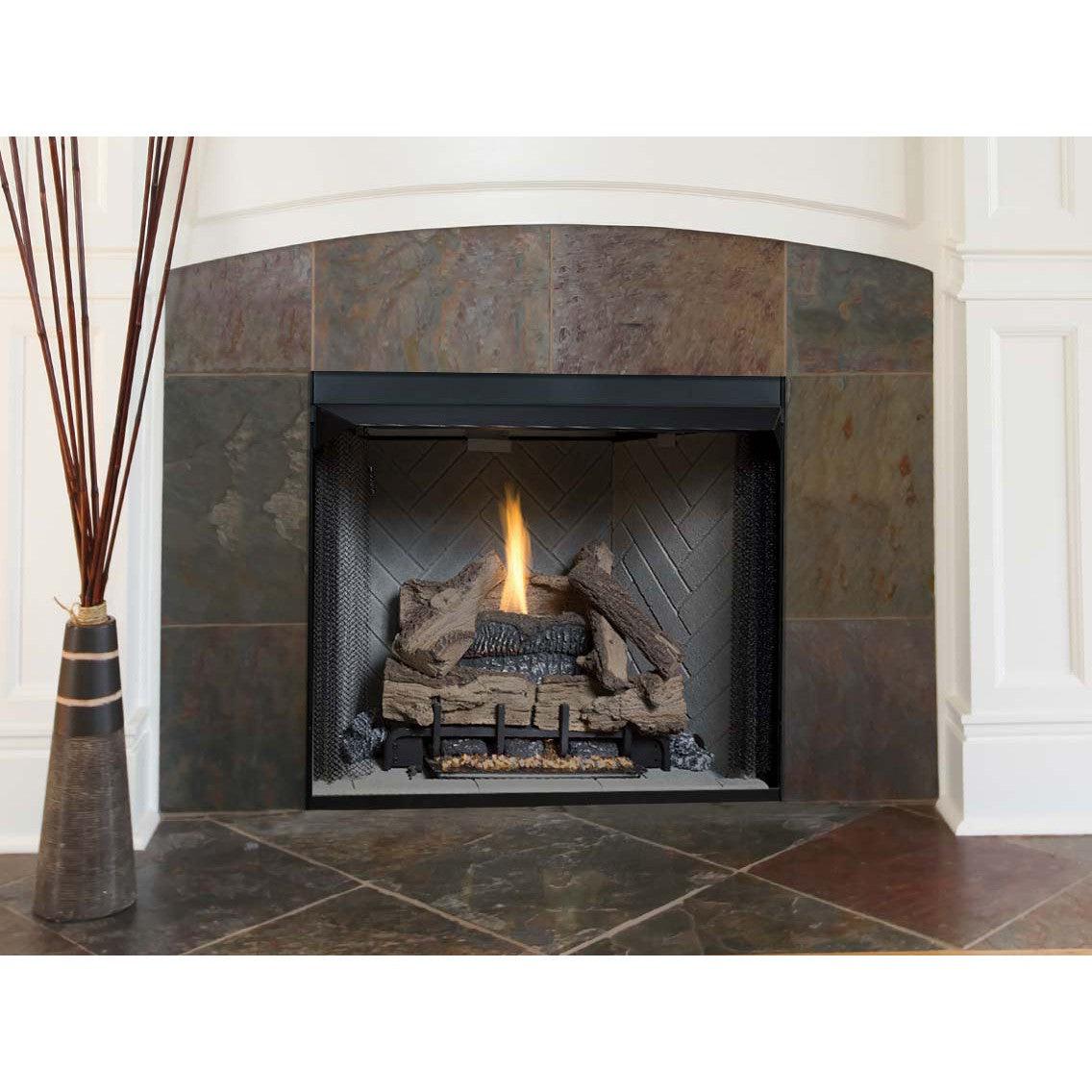 Superior VRT3236 36" Traditional Vent-Free Gas Fireplace With White Herringbone Refractory Panels