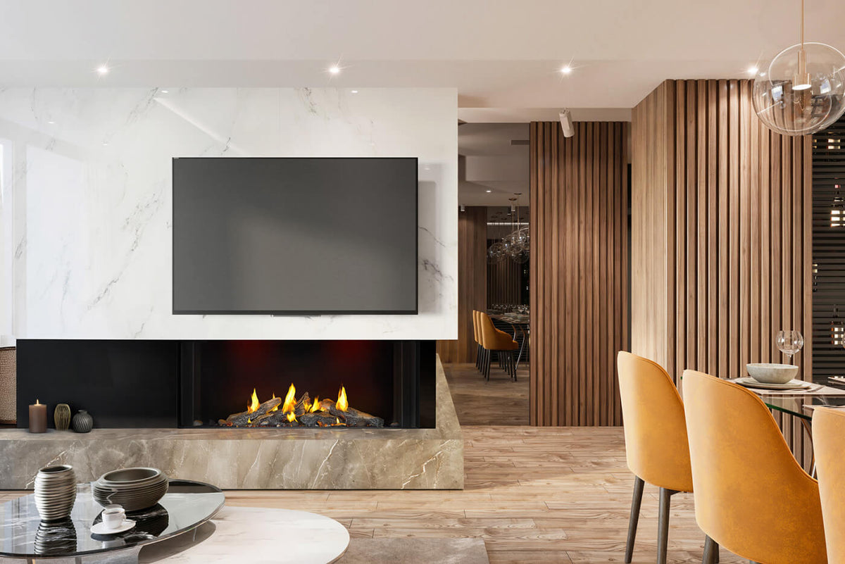 Napoleon Tall Bay Luxuria 50 3-Sided Linear Direct Vent Natural Gas Fireplace