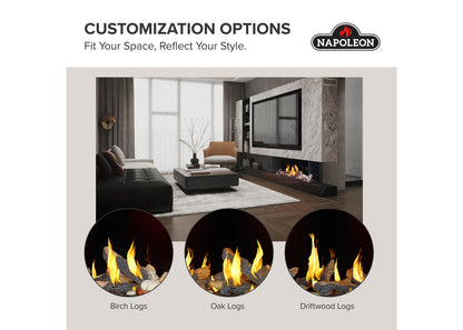 Napoleon Tall Bay Luxuria 62 3-Sided Linear Direct Vent Natural Gas Fireplace