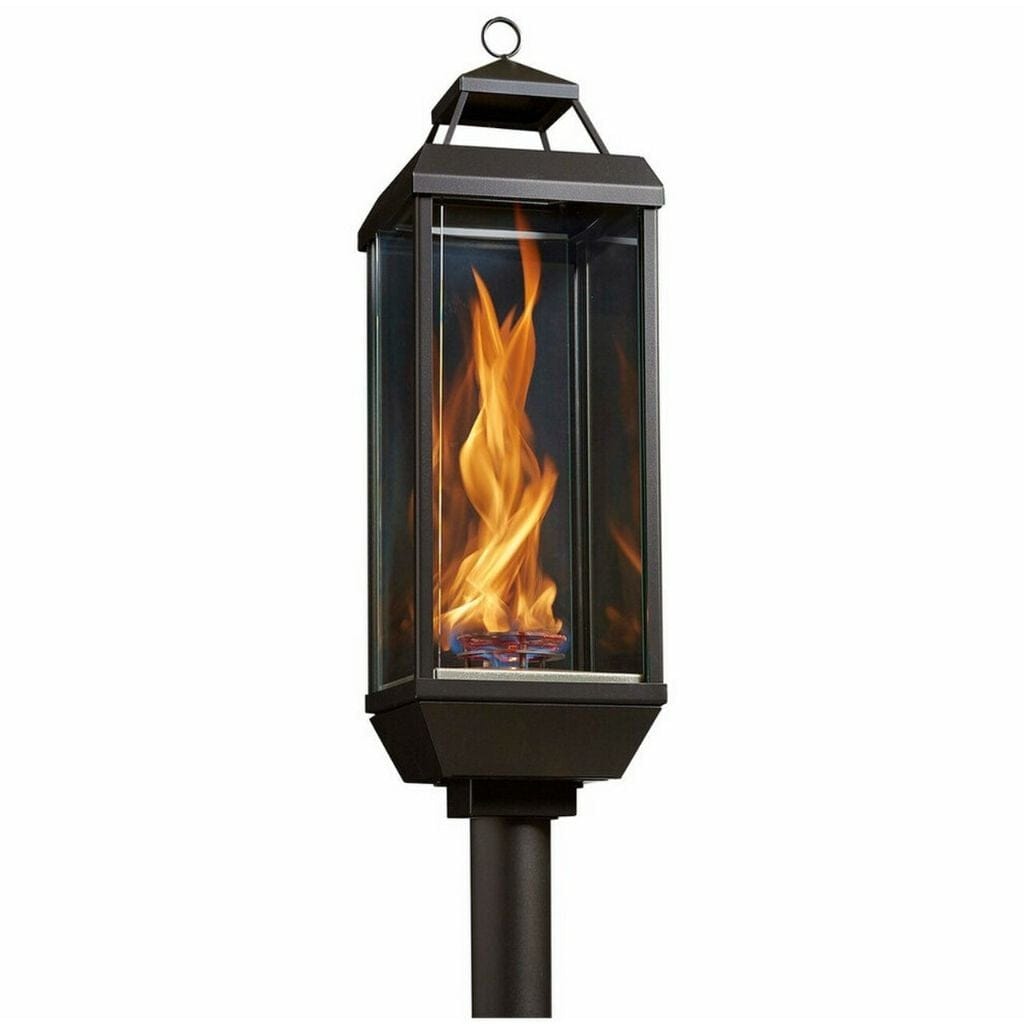 Tempest Torch 18" Decorative Outdoor Gas Lantern Head with Deck Mount Assembly