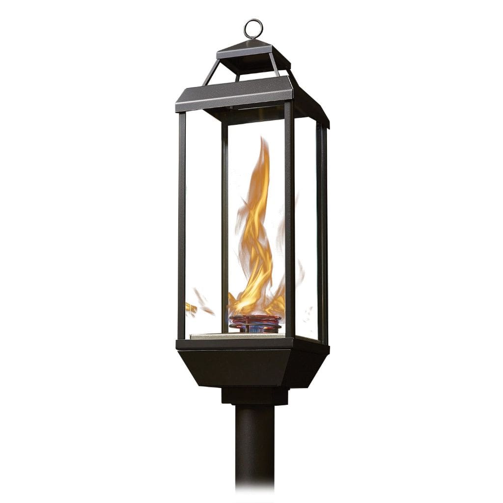 Tempest Torch 18" Decorative Outdoor Gas Lantern Head with In-Ground Mount Assembly