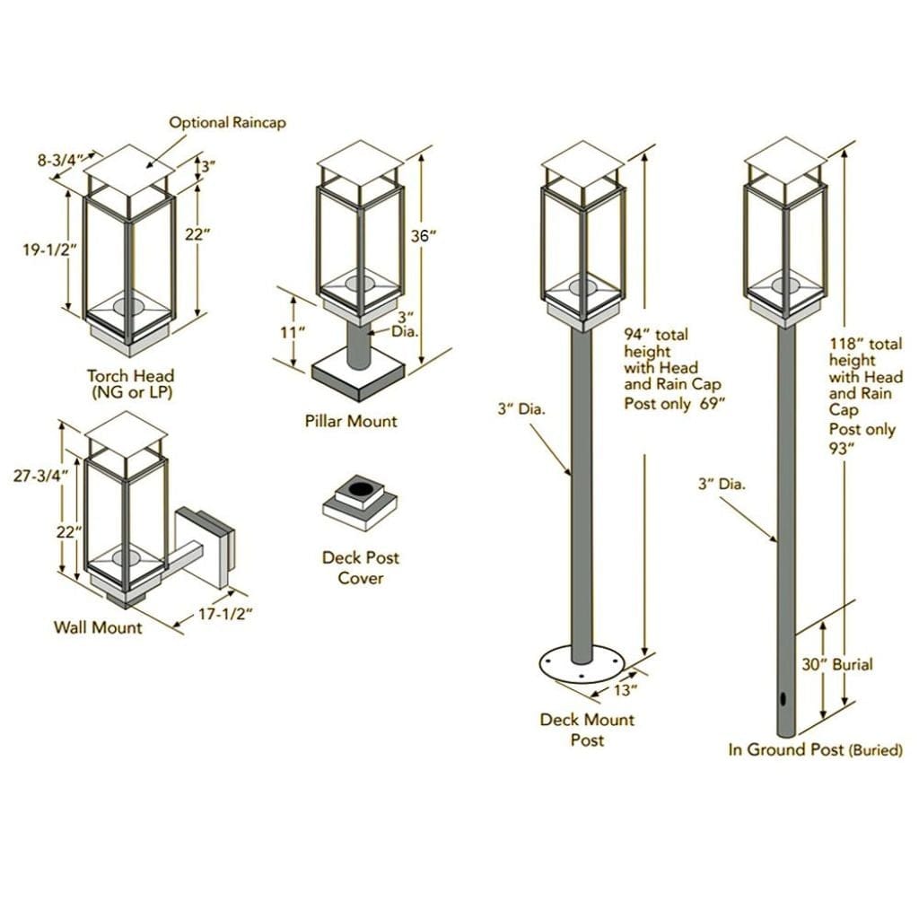 Tempest Torch Black Wall Mount for Gas Lantern