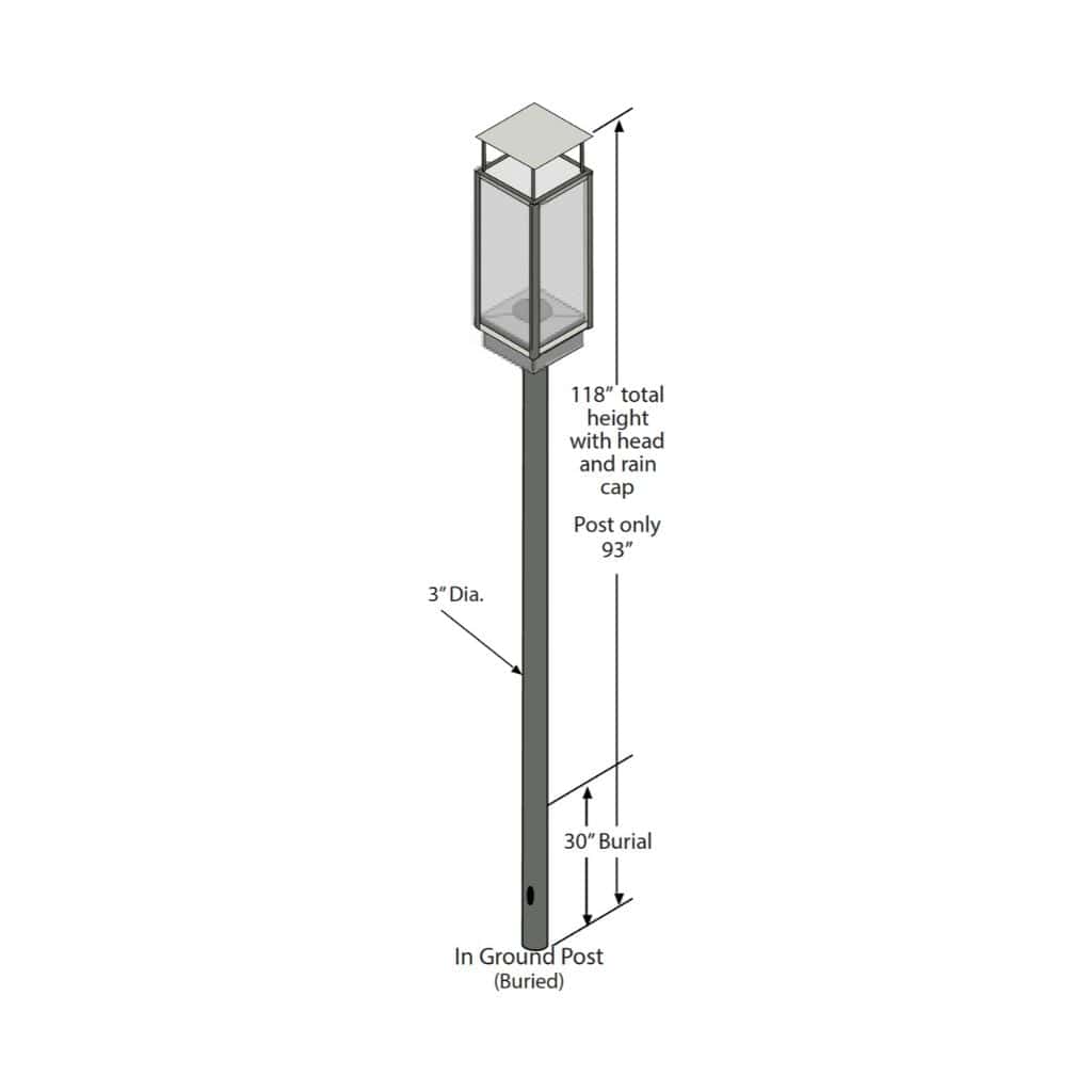 Tempest Torch InGround Post - Black