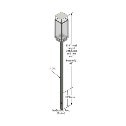 Tempest Torch InGround Post - Black