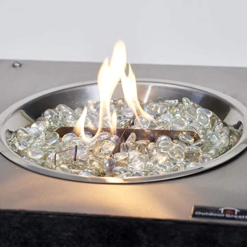 The Outdoor GreatRoom Company 12" Round Stainless Steel Crystal Fire Plus Gas Burner