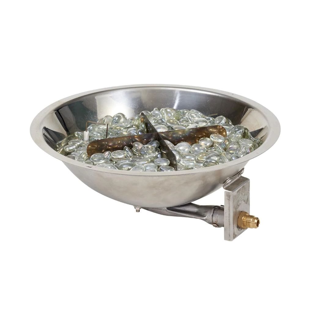 The Outdoor GreatRoom Company 12" Round Stainless Steel Crystal Fire Plus Gas Burner