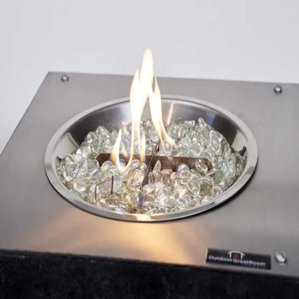 The Outdoor GreatRoom Company 12" Round Stainless Steel Crystal Fire Plus Gas Burner