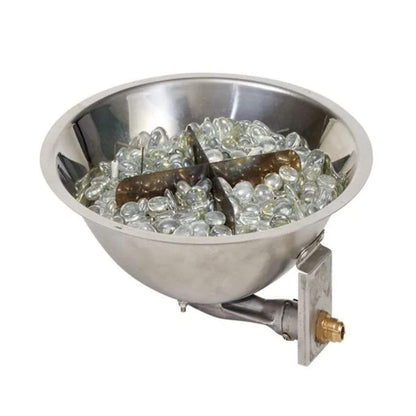 The Outdoor GreatRoom Company 12" Round Stainless Steel Crystal Fire Plus Gas Burner