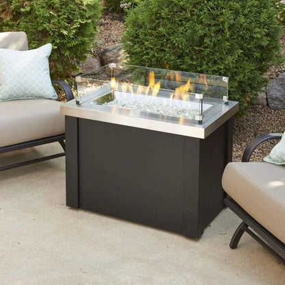 The Outdoor GreatRoom Company 12" x 24" Providence Rectangular Supercast Fire Table