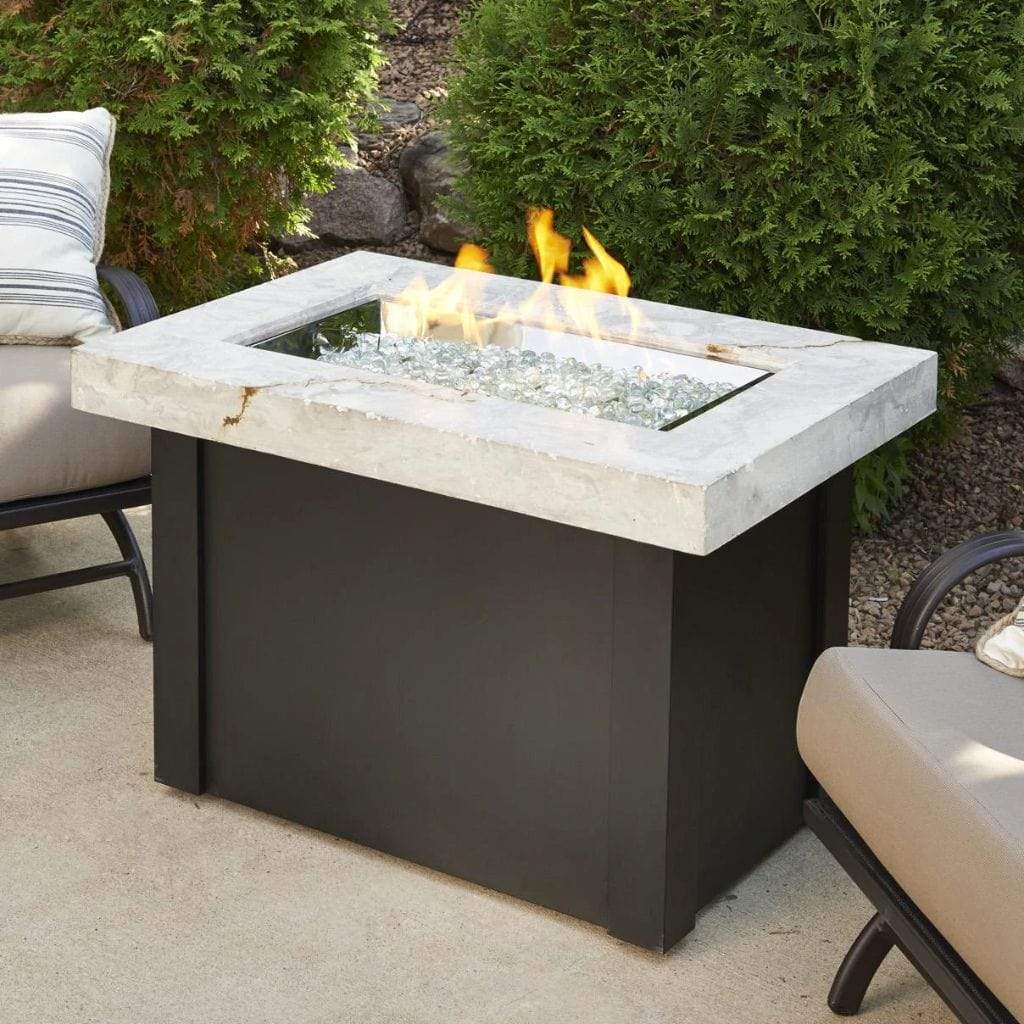 The Outdoor GreatRoom Company 12" x 24" Providence Rectangular Supercast Fire Table