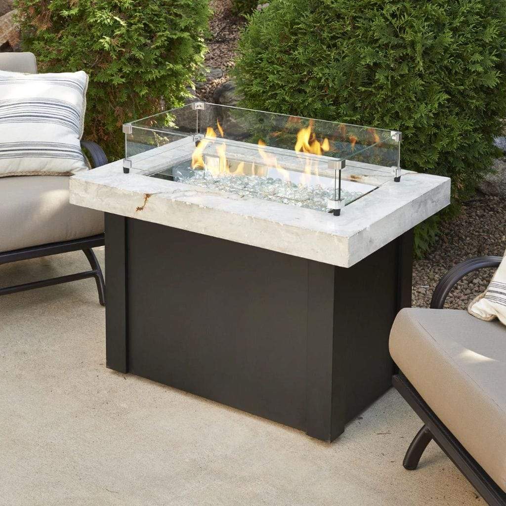 The Outdoor GreatRoom Company 12" x 24" Providence Rectangular Supercast Fire Table