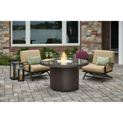 The Outdoor GreatRoom Company 48" Beacon Round Chat Height Gas Fire Pit Table