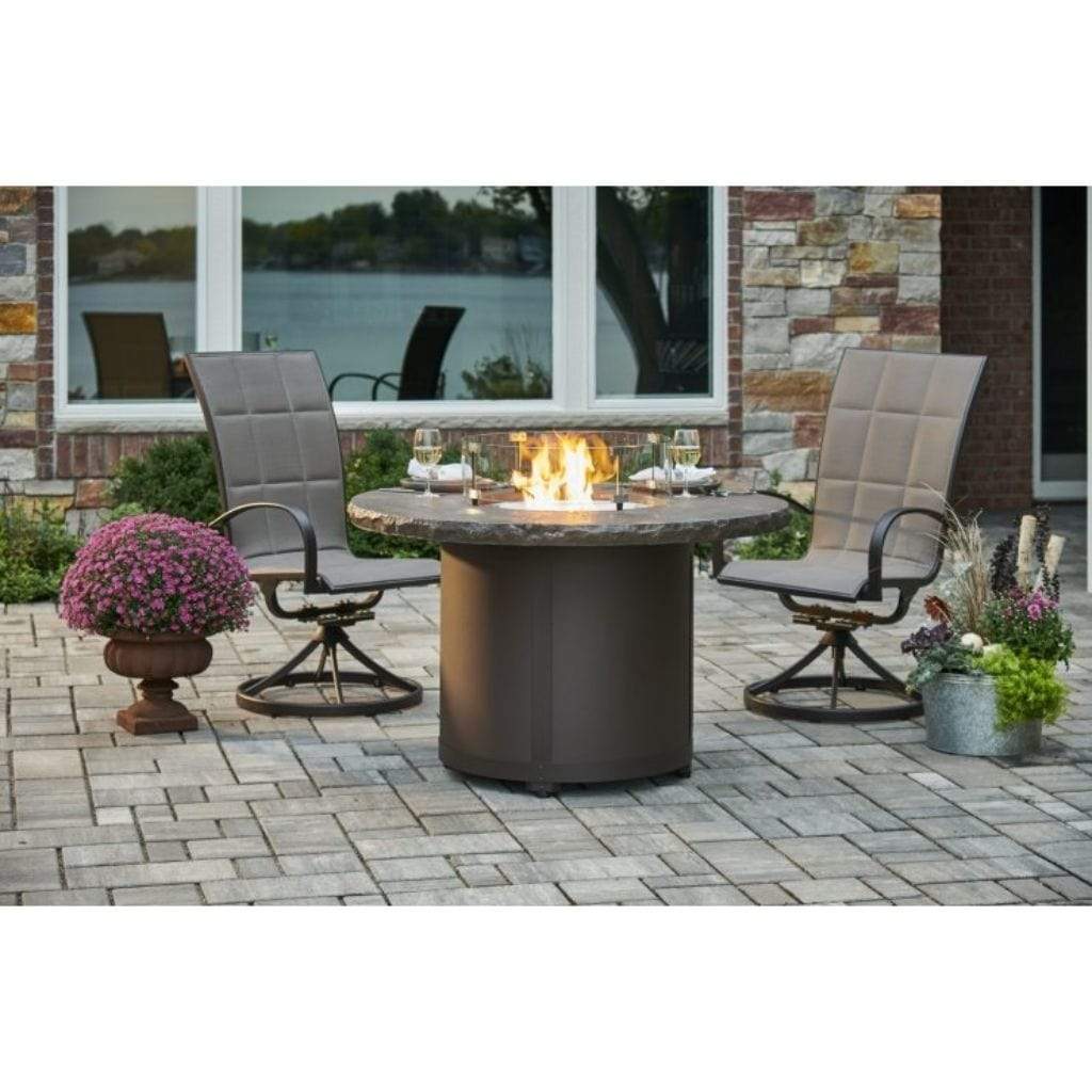 The Outdoor GreatRoom Company 48" Beacon Round Dining Height Gas Fire Pit Table