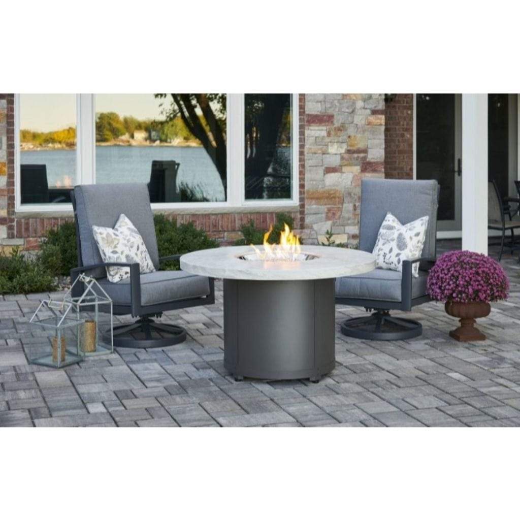 The Outdoor GreatRoom Company 48" Beacon Round Dining Height Gas Fire Pit Table