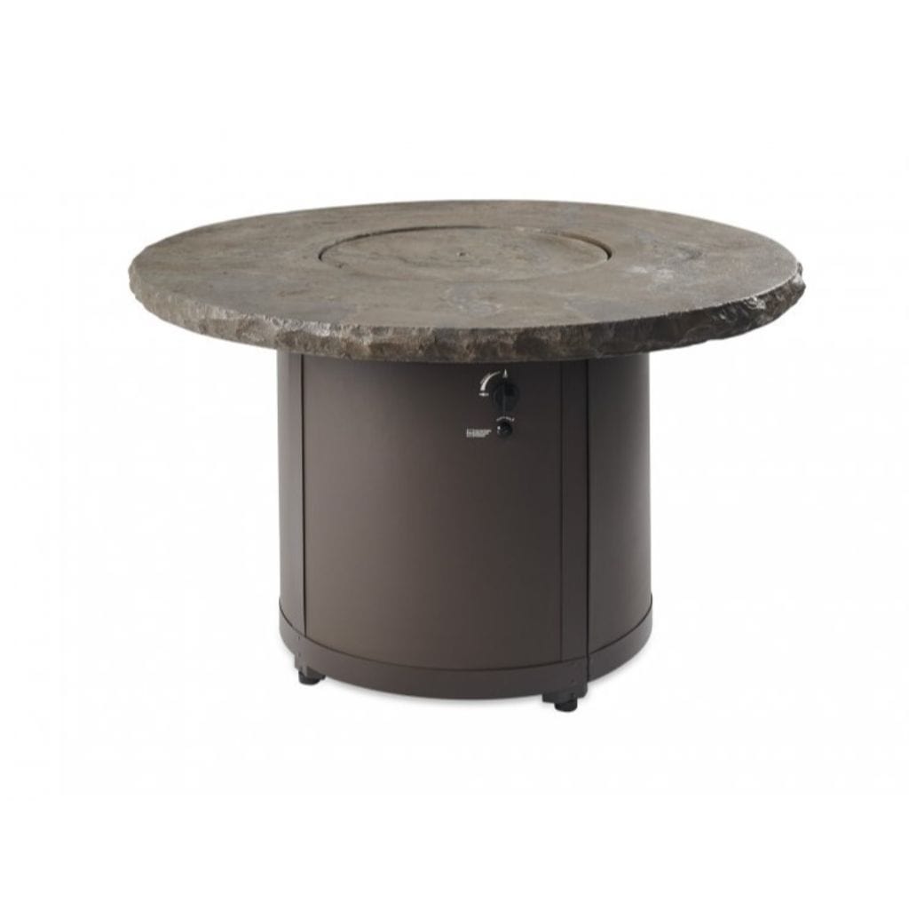 The Outdoor GreatRoom Company 48" Beacon Round Dining Height Gas Fire Pit Table