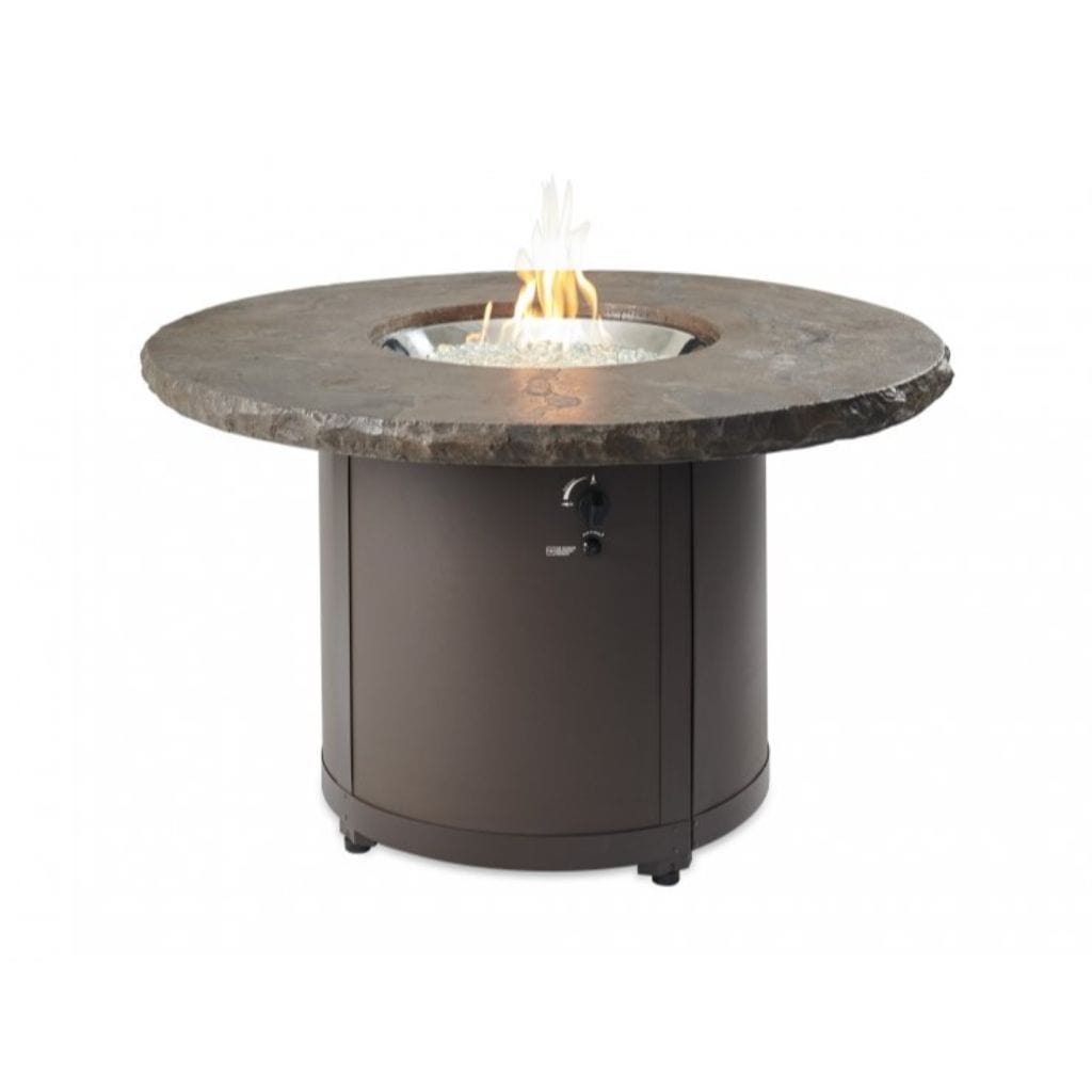 The Outdoor GreatRoom Company 48" Beacon Round Dining Height Gas Fire Pit Table