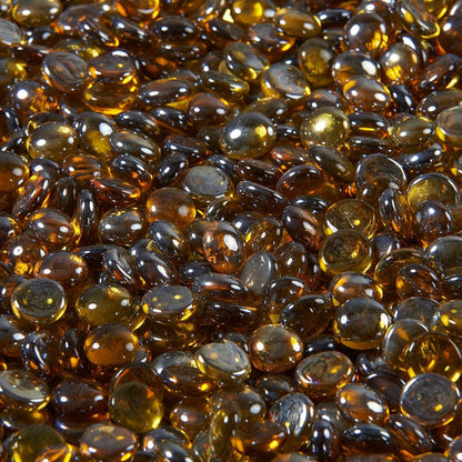 The Outdoor GreatRoom Company Amber Reflective Tempered Fire Glass Gems - 10 lb kit