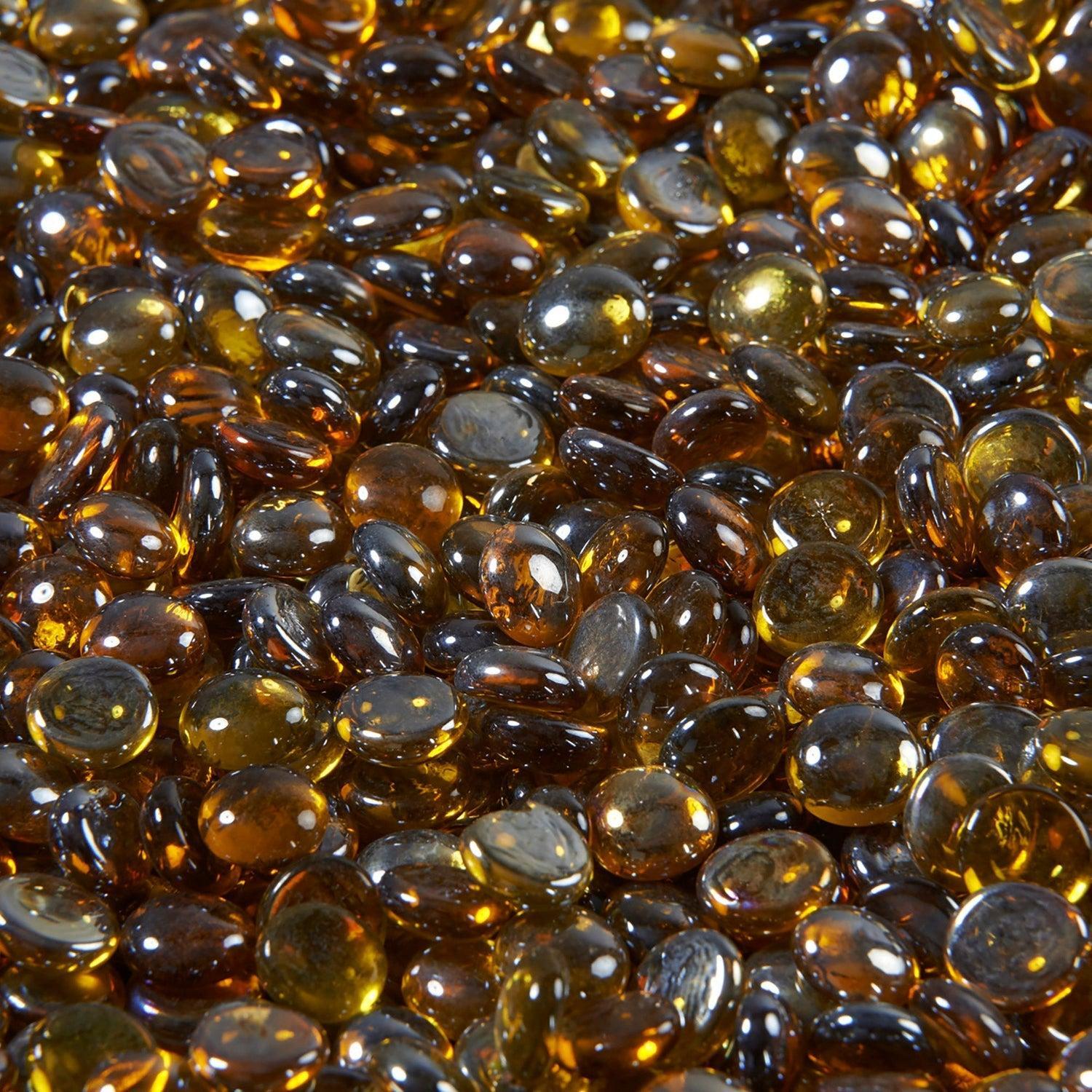 The Outdoor GreatRoom Company Amber Reflective Tempered Fire Glass Gems - 40 lb kit