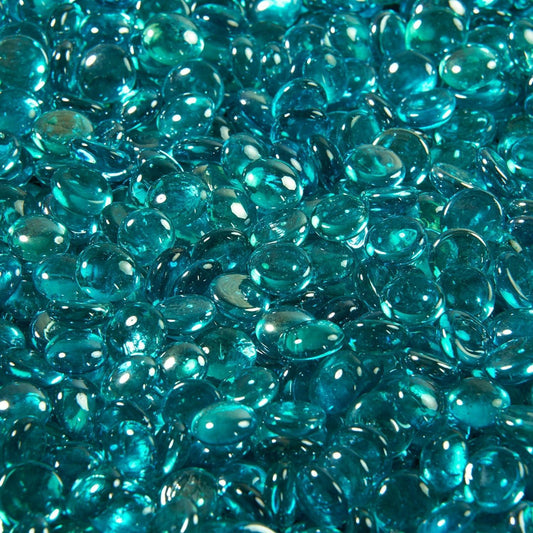 The Outdoor GreatRoom Company Aquamarine Reflective Tempered Fire Glass Gems - 10 lb kit