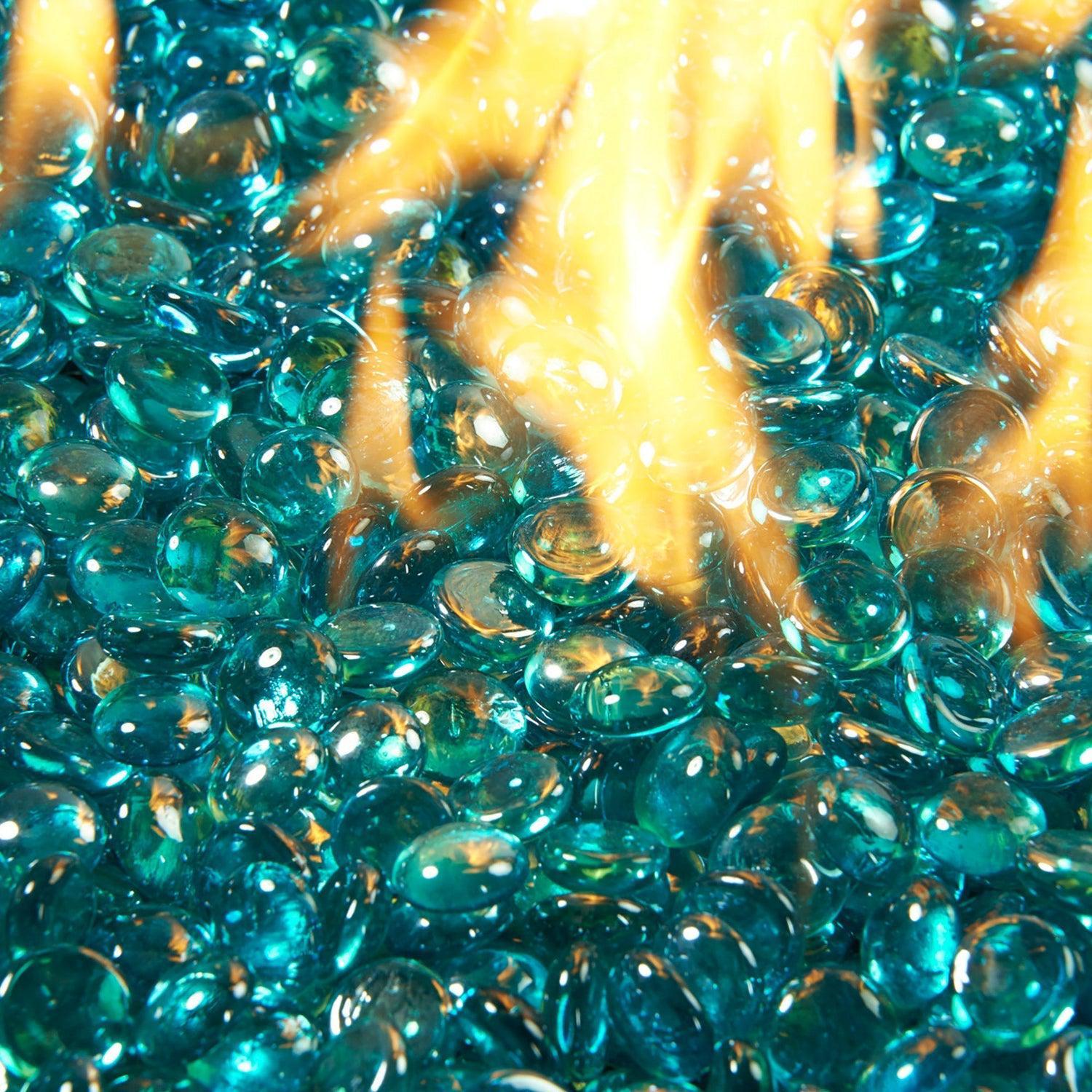 The Outdoor GreatRoom Company Aquamarine Reflective Tempered Fire Glass Gems - 20 lb kit