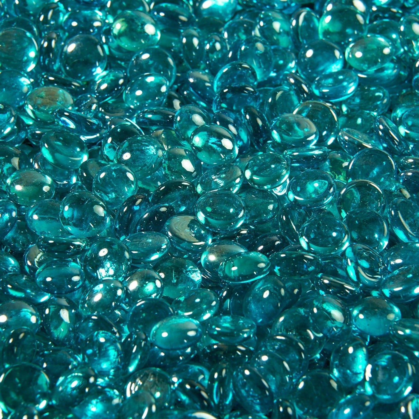 The Outdoor GreatRoom Company Aquamarine Reflective Tempered Fire Glass Gems - 20 lb kit