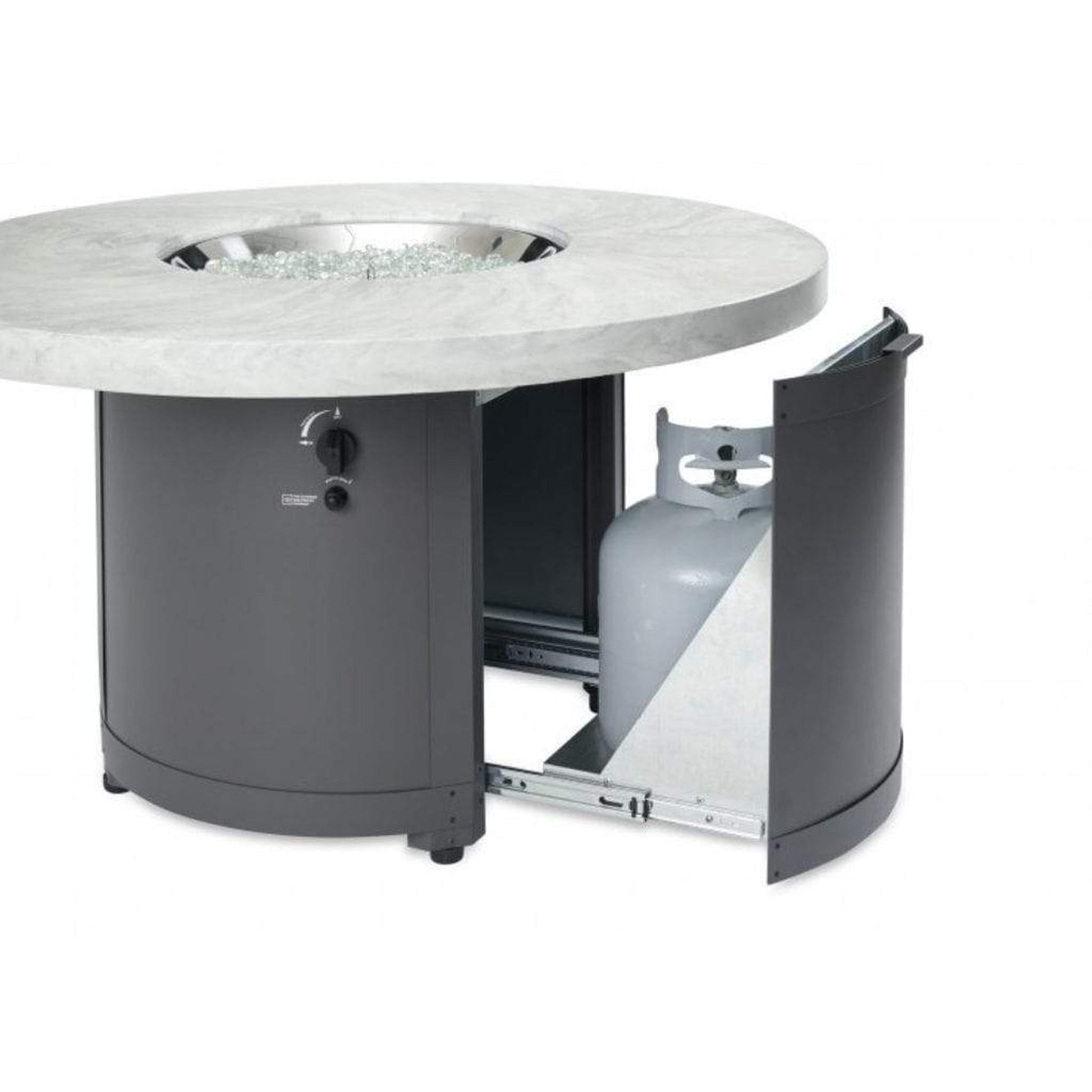 The Outdoor GreatRoom Company Beacon 48" Marbleized Noche Round Gas Fire Pit Table