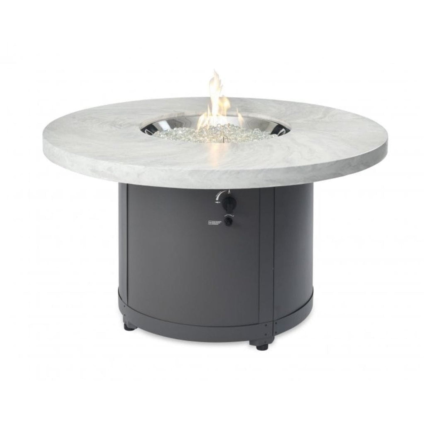 The Outdoor GreatRoom Company Beacon 48" Marbleized Noche Round Gas Fire Pit Table
