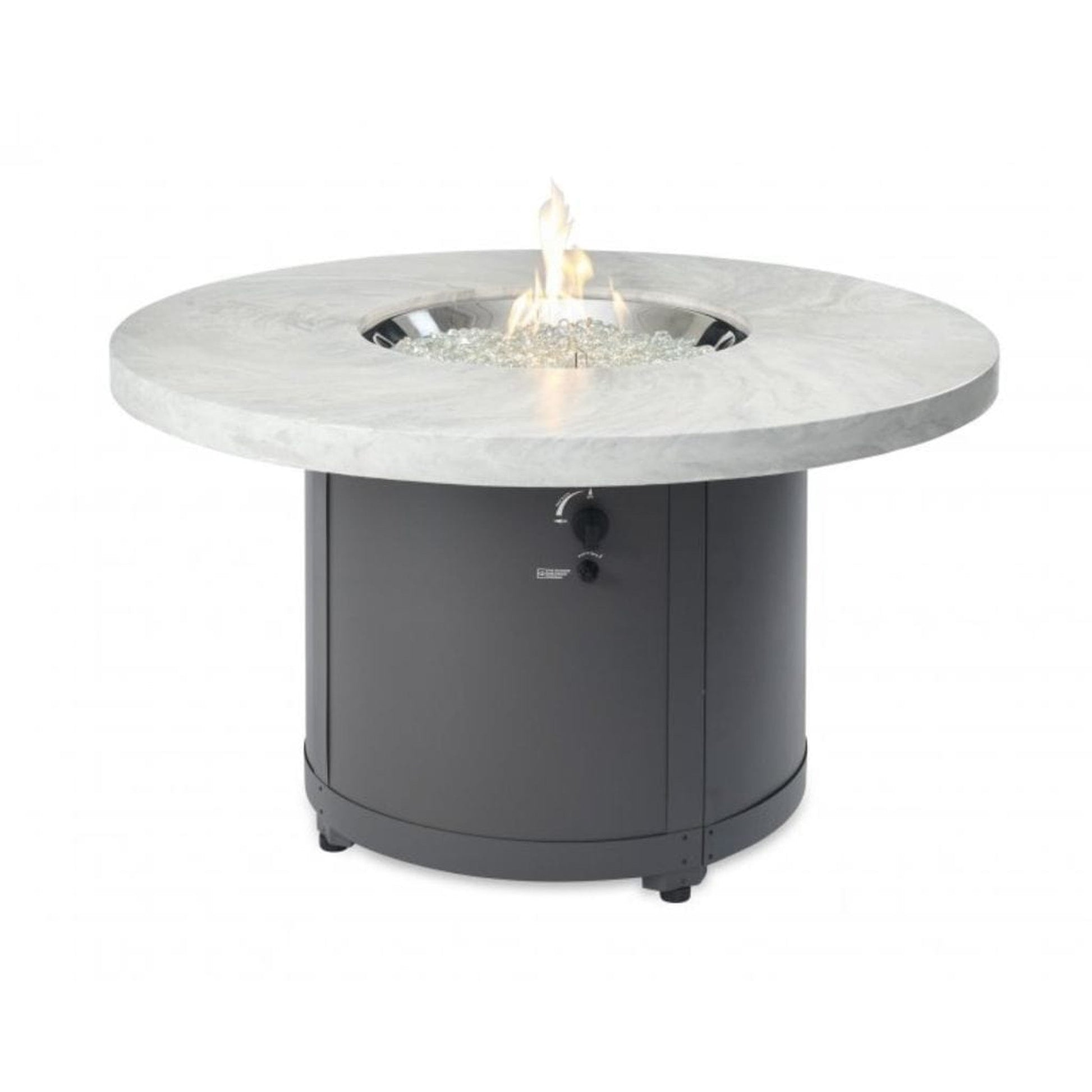 The Outdoor GreatRoom Company Beacon 48" Marbleized Noche Round Gas Fire Pit Table