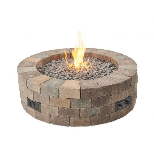 The Outdoor GreatRoom Company Bronson 52" Round Block Gas Fire Pit Kit